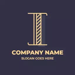 Elegant Gold and Dark Purple I Letter Design Logo Template