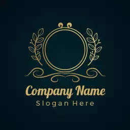 Elegant Gold and Green Floral Theme for Luxury Logo Template