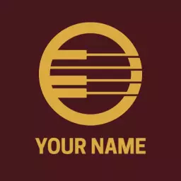 Elegant Gold and Maroon Music Band Logo Design Logo Template