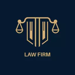Elegant Gold and Navy Design Representing Law Firm Logo Template