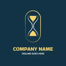 Elegant Gold and Navy Hourglass Design for Timely Services Logo Template