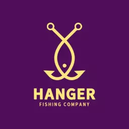 Elegant Gold and Purple Design for Fishing Business Logo Template