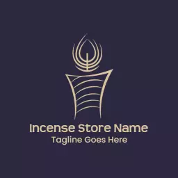 Elegant Gold and Purple Incense Store Design Logo Template