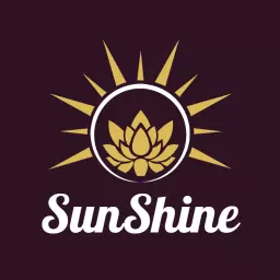 Elegant Gold and Purple Sunshine Logo Featuring Lotus Flower Logo Template