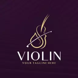 Elegant Gold and Purple Violin Design for Music Lovers Logo Template