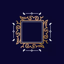 Elegant Gold and White Decorative Frame Artwork Logo Template