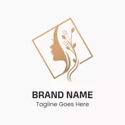 Elegant Gold and White Floral Design in Beauty Logo Template