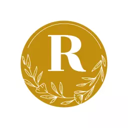 Elegant Gold and White Initial R Design Featuring Leaves Logo Template
