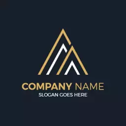 Elegant Gold and White Mountain Design for Company Logo Template