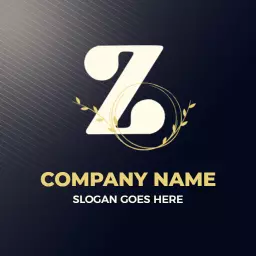 Elegant Gold and White Z Letter with Floral Design Logo Template