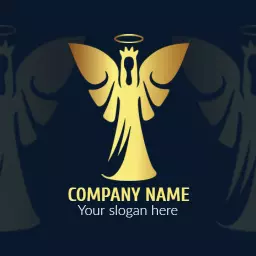 Elegant Gold Angel Design Representing Luxury Services Logo Template