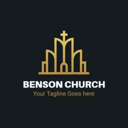 Elegant Gold Architectural Design Representing Benson Church Logo Template