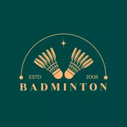 Elegant Gold Badminton Shuttlecocks Design with a Retro Touch Logo Template