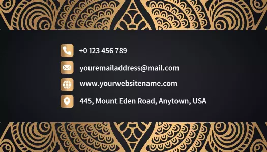 Elegant Gold Barber Henna Artist Business Card Template