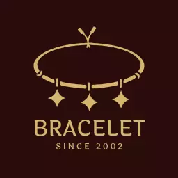 Elegant Gold Bracelet Design Showcasing Sparkling Charm Logo Template