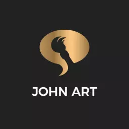 Elegant Gold Brush Design for Creative Art Logo Template