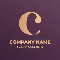 Elegant Gold C Letter Design for Company Branding Logo Template