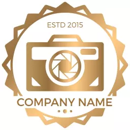 Elegant Gold Camera Design Showcasing Photography Circle Logo Template