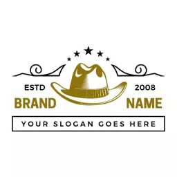 Elegant Gold Cowboy Hat Design Represents Western Heritage Logo Template