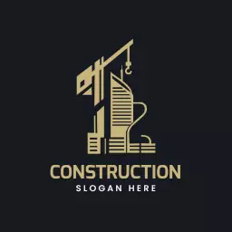 Elegant Gold Crane and Building Design for Construction Logo Template