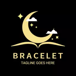 Elegant Gold Crescent Moon Design Highlighting Bracelet Logo Template