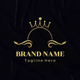 Elegant Gold Crown Design Showcasing Luxury Brand Logo Template