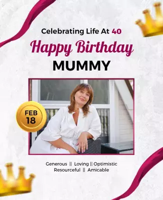 Elegant Gold Crowned Birthday Celebration for Mummy Poster Template