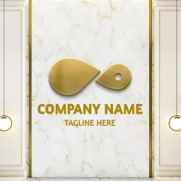 Elegant Gold Design on Marble Wall Background Mockup Template