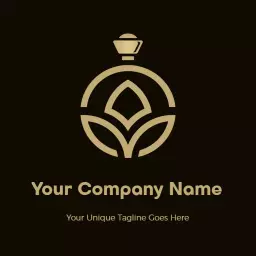 Elegant Gold Design Representing Premium Perfume Logo Template