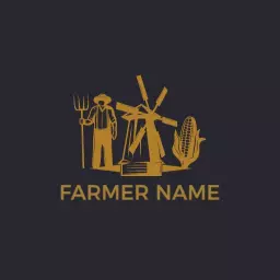 Elegant Gold Farming Elements Representing Luxury Lifestyle Logo Template