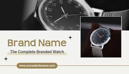 Elegant Gold Fashion Watch Brand Business Card Template
