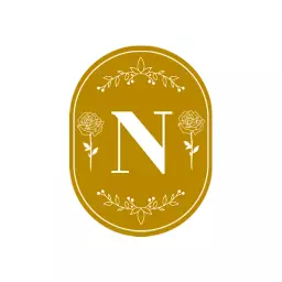 Elegant Gold Floral Alphabet Design Featuring Letter N Logo Template