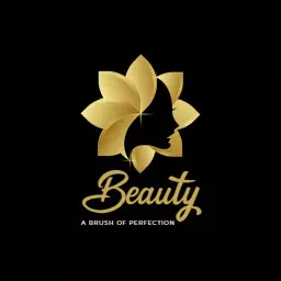 Elegant Gold Floral Design Highlighting Luxury Beauty Logo Template