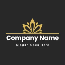 Elegant Gold Floral Design Reflecting Vintage Aesthetics Logo Template