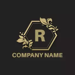 Elegant Gold Floral Design Symbolizing Royal Branding Logo Template