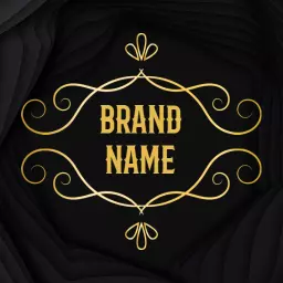 Elegant Gold Flourishes and Text for Royal Branding Logo Template
