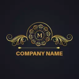 Elegant Gold Flourishes Representing Luxury Brand Identity Logo Template