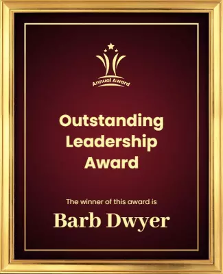 Elegant Gold Framed Outstanding Leadership Award Poster Template