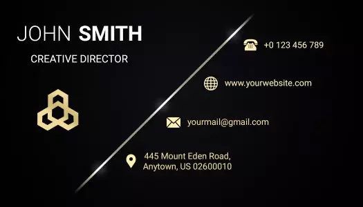 Elegant Gold Geometric Creative Director Visiting Card Template