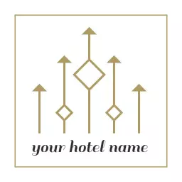 Elegant Gold Geometric Design Showcasing Premium Hotel Logo Template