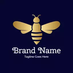 Elegant Gold Honeybee Design Representing Natural Products Logo Template