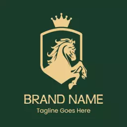 Elegant Gold Horse Design Representing Equestrian Heritage Logo Template