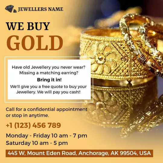 Elegant Gold Jewellery Buyback Offer with Cash Incentive Ad Template