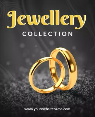 Elegant Gold Jewellery Collection Display Poster Template