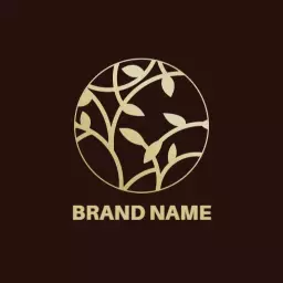 Elegant Gold Leaf Design Representing Royal Luxury Logo Template