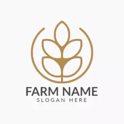 Elegant Gold Leaf Design Representing Sustainable Agriculture Logo Template