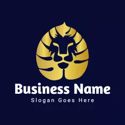Elegant Gold Lion Emblem Representing Strength and Majesty Logo Template