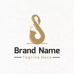 Elegant Gold Music Notes Representing Jazz Vibes Logo Template