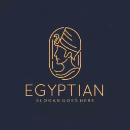 Elegant Gold Outline Depicting Egyptian Heritage and Culture Logo Template