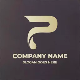 Elegant Gold P Letter Design Conveying Modern Branding Logo Template